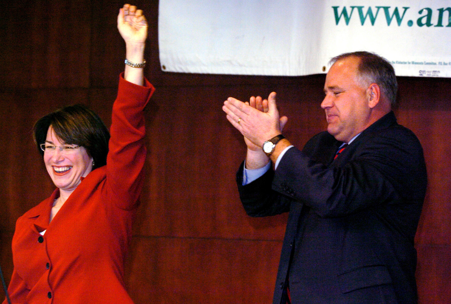 2006: Klobuchar campaigns with Walz in Winona